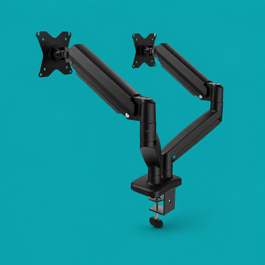 Support Double Moniteur — Bras Articulé Rotation 360°